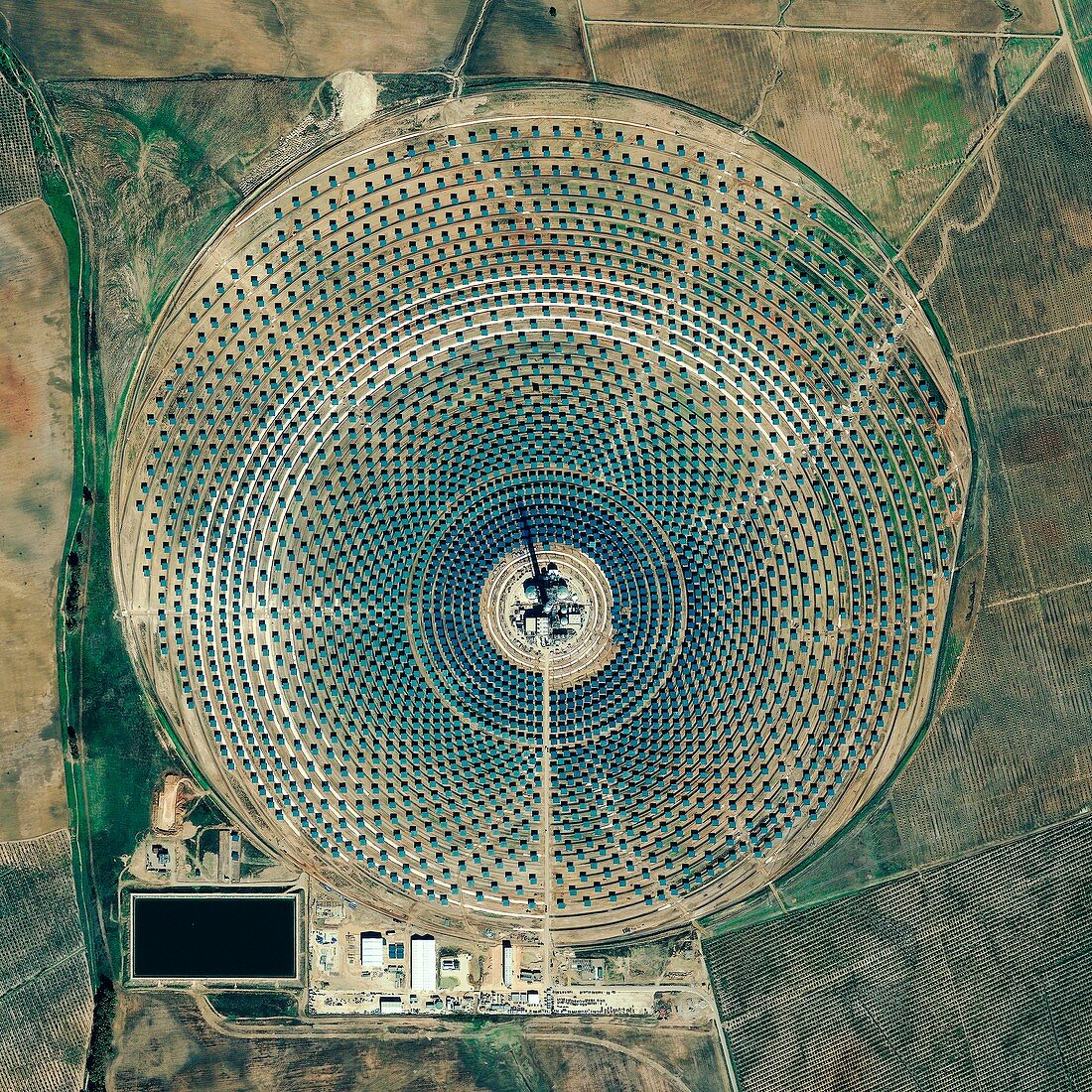 Gemasolar power plant,satellite image