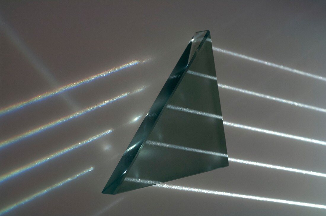 Light rays and triangular prism
