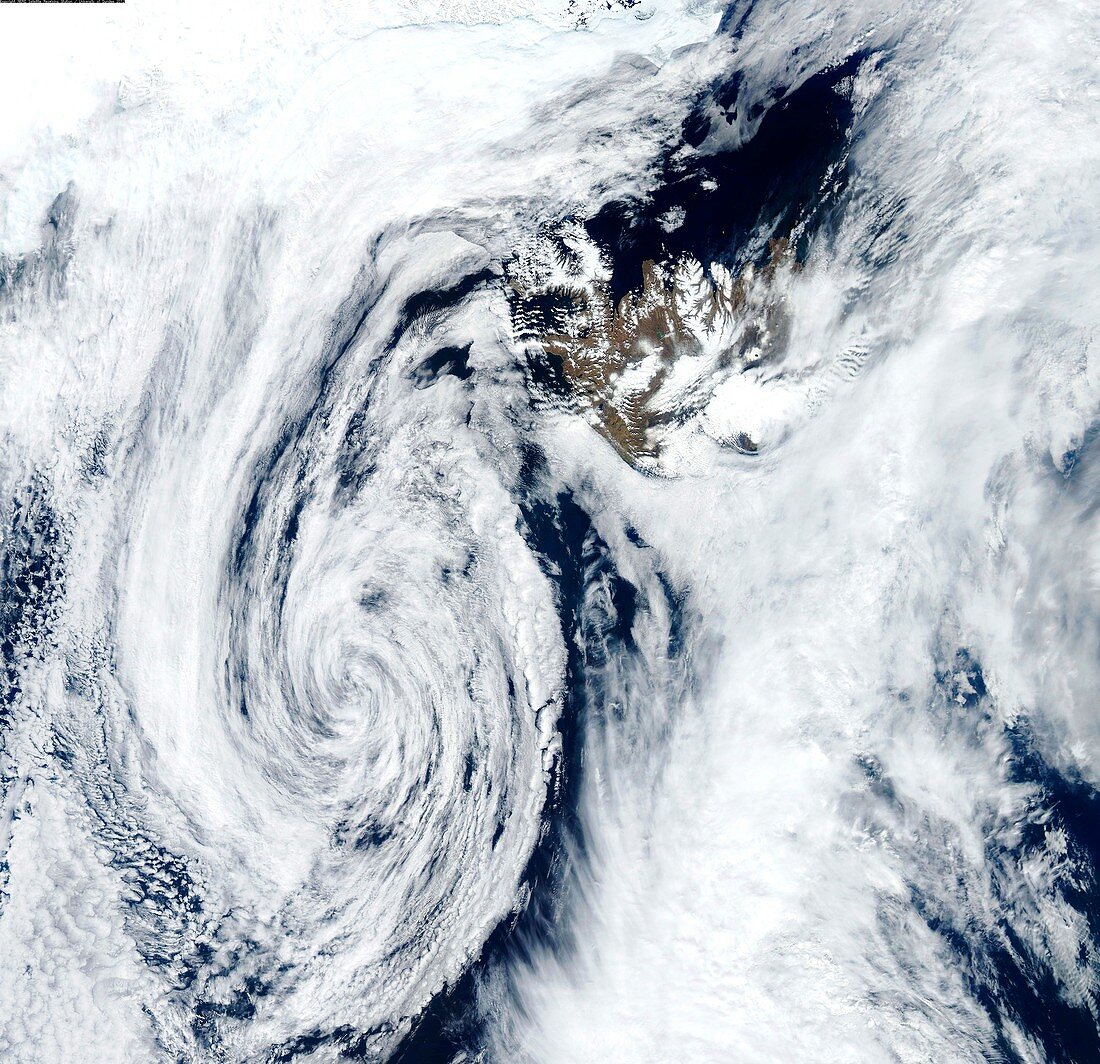 Low pressure,Iceland,satellite image