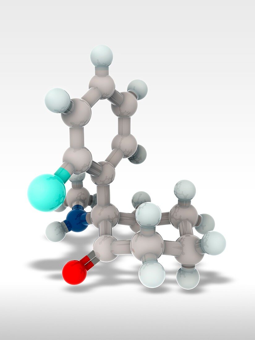 Ketamine drug,molecular model