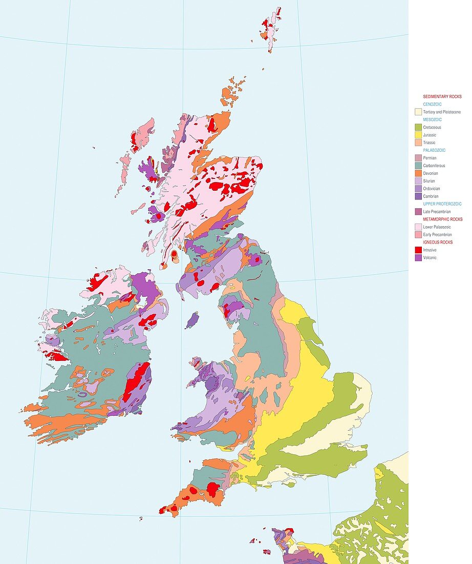 Geological map of the British Isles