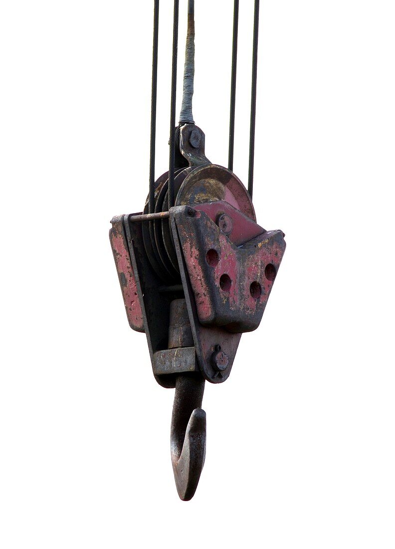 Industrial lifting hook and pulley