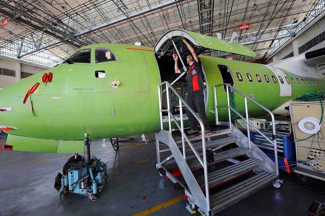 ATR 72 aircraft assembly line