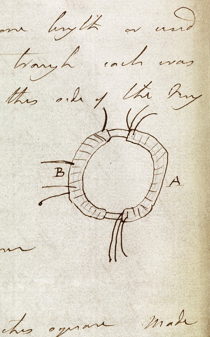 Faraday on induction rings,1831