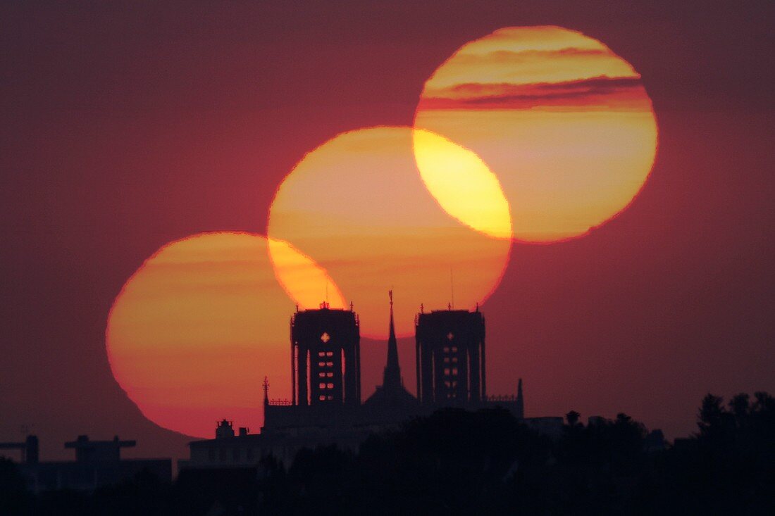 Sunrise over Reims Cathedral,France