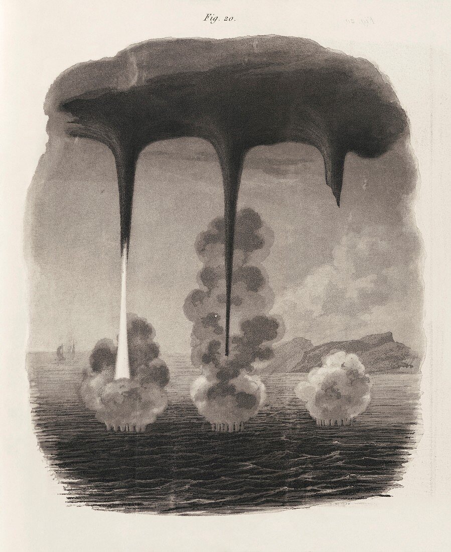 Waterspout formation,19th century