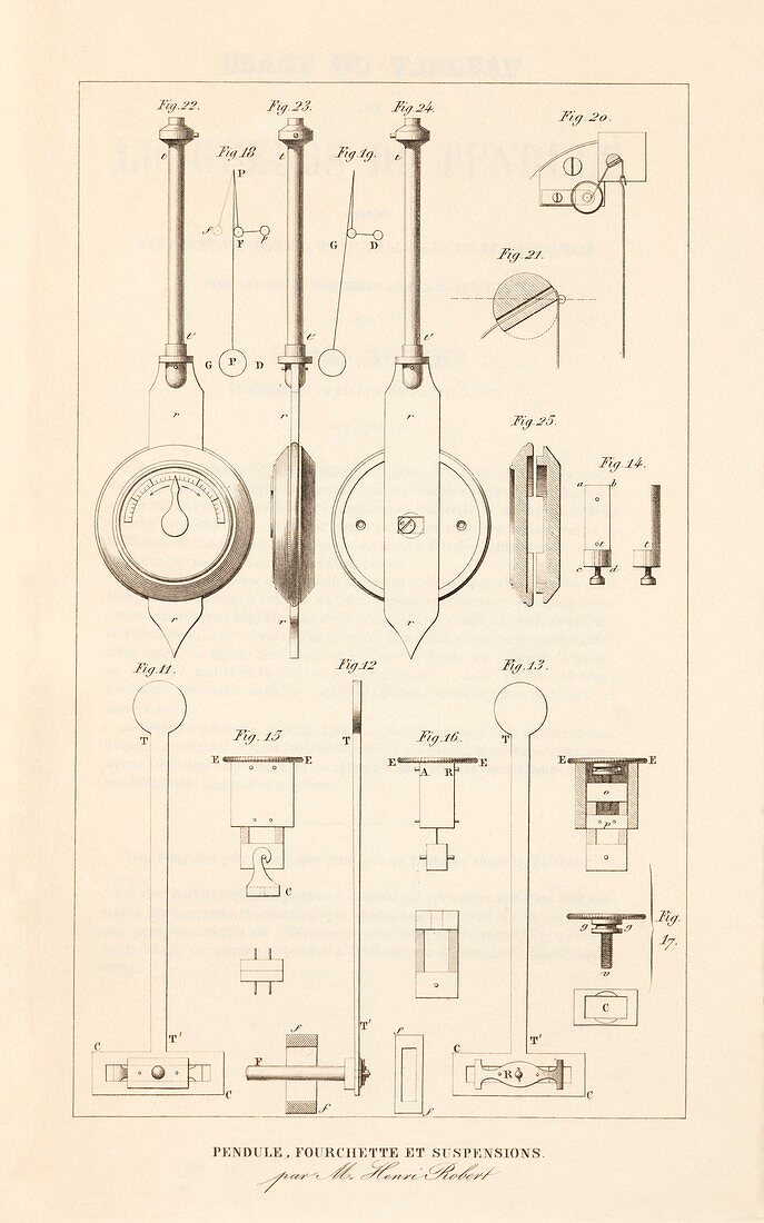 Pendulum escapements 19th century artwork