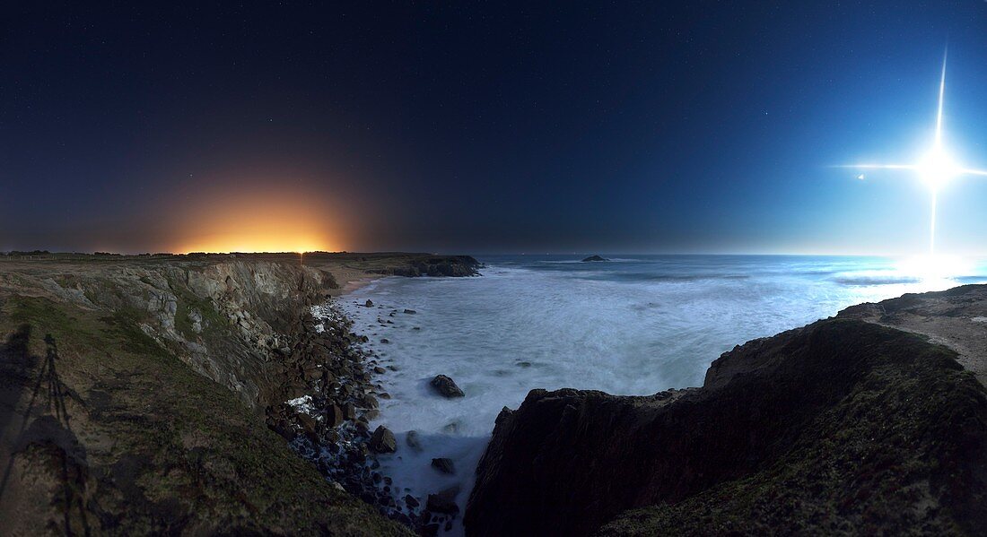 Cote Sauvage at night,France