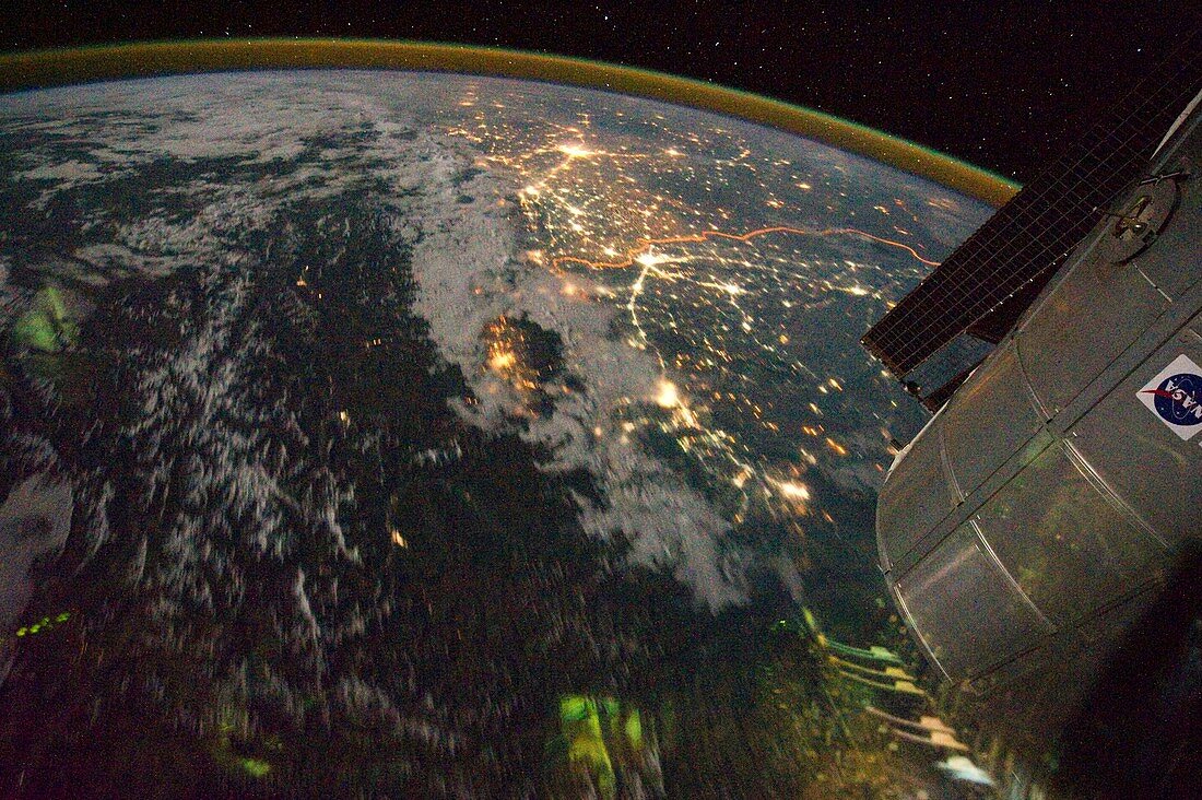 Pakistan-India at night,ISS image