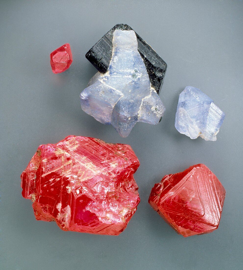 Ruby and sapphire specimens