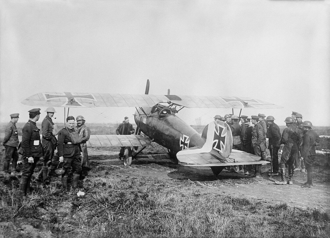 Captured German aeroplane,World War I