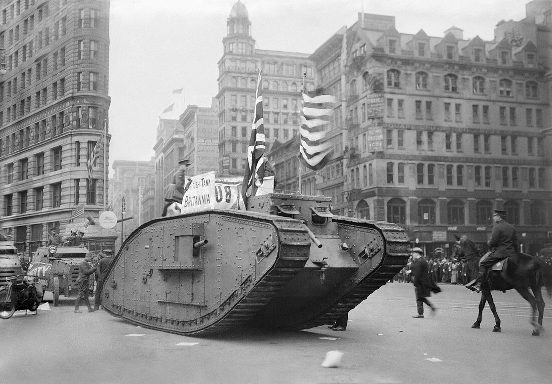 British tank in New York,World War I