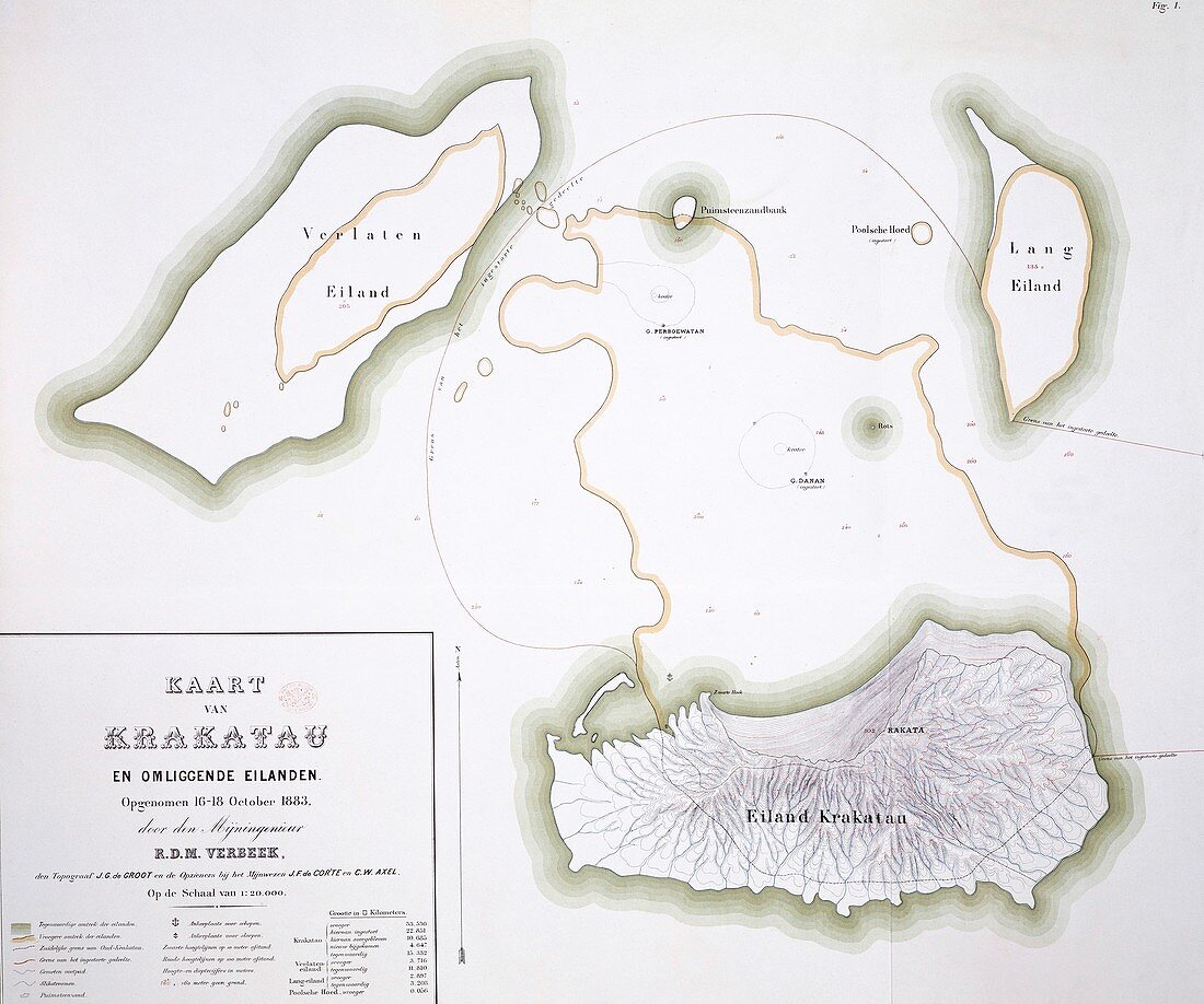 Krakatoa map,1885