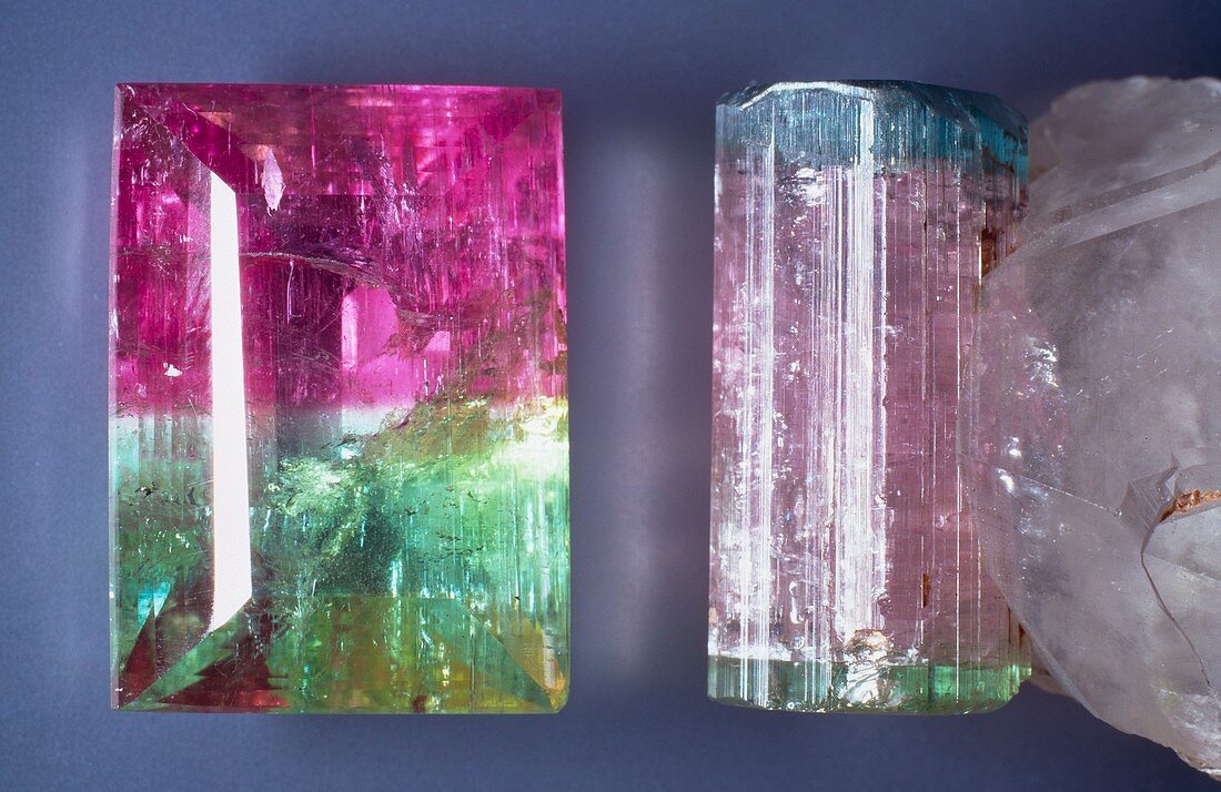 Tourmaline crystal specimens