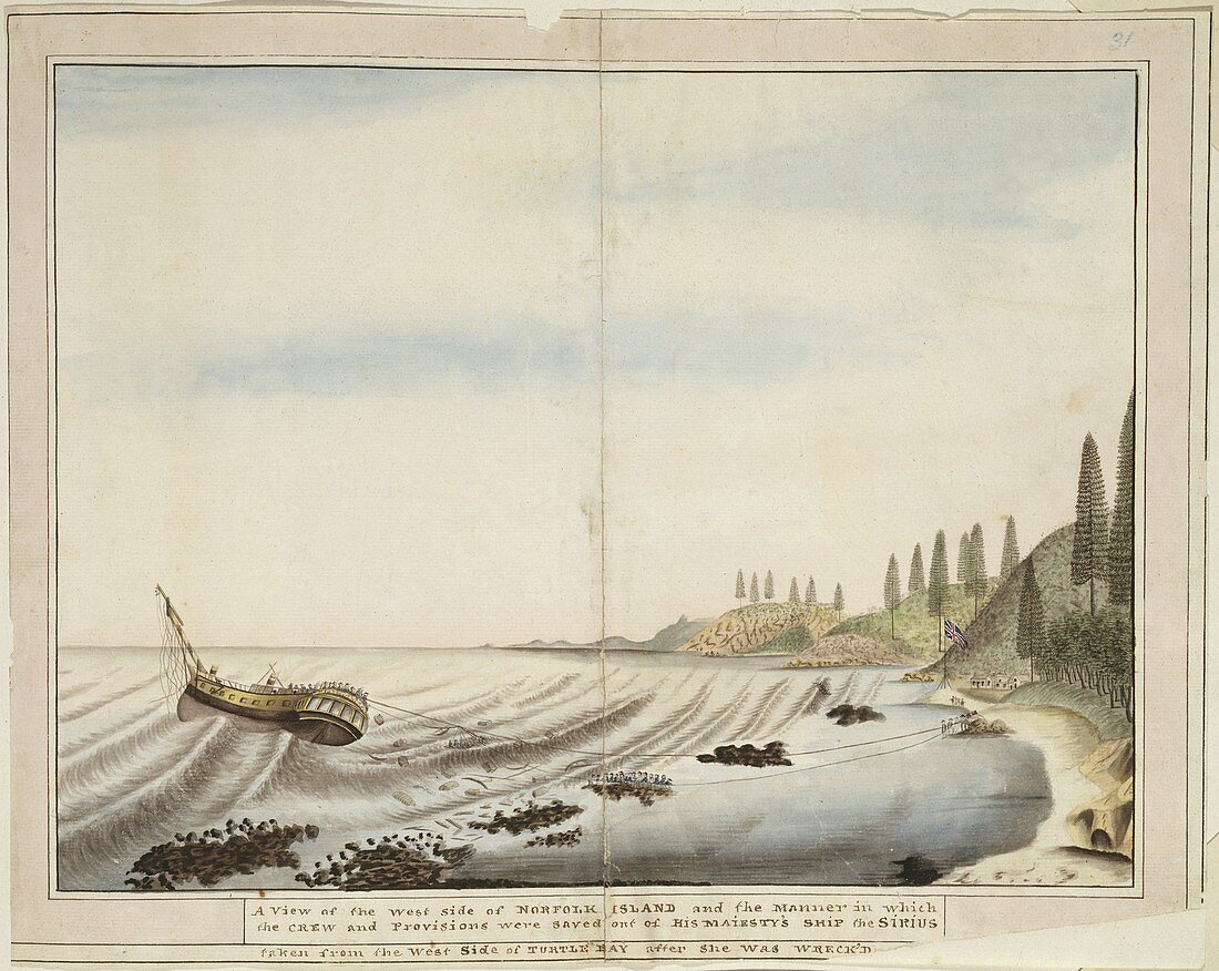 Wreck of HMS Sirius,1790