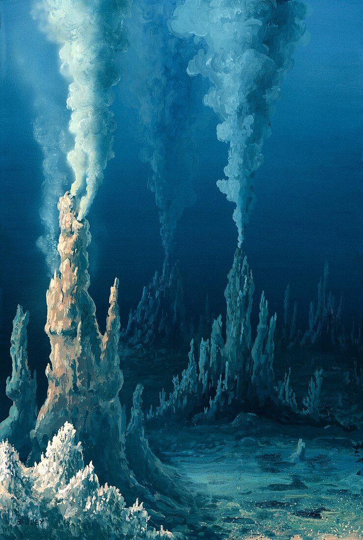White smoker hydrothermal vents,artwork