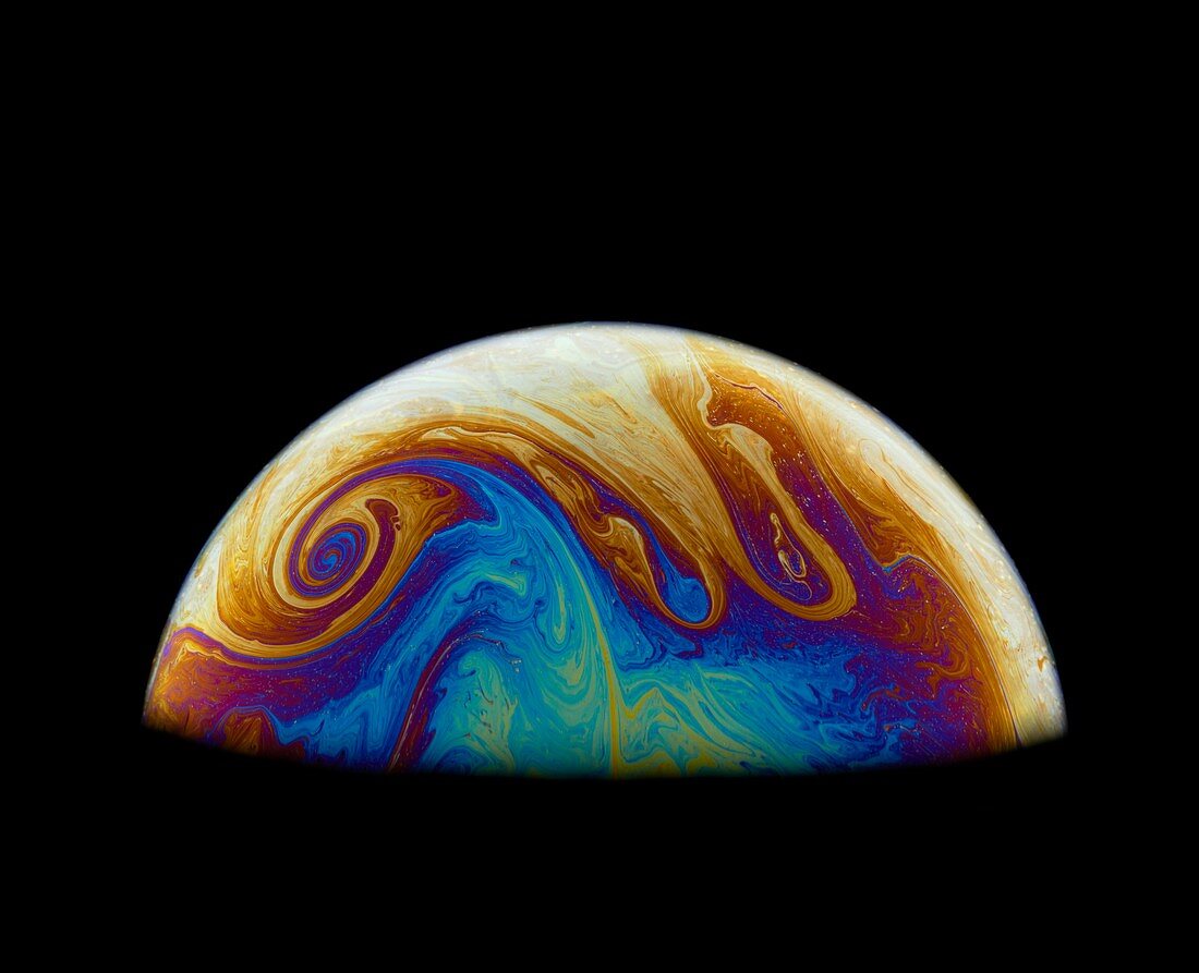 Surface colours of a Soap Bubble