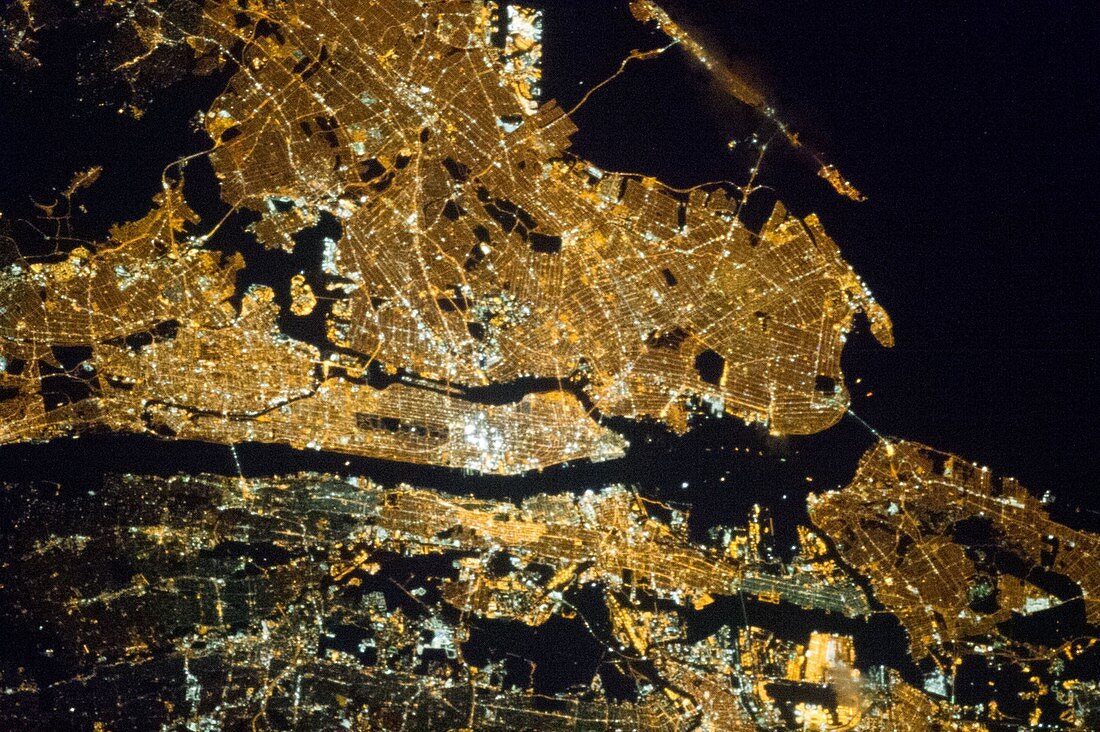 New York at night,ISS image