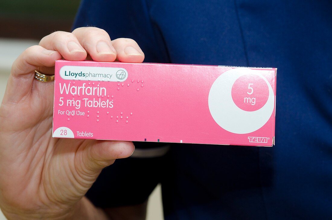 Pack of warfarin tablets