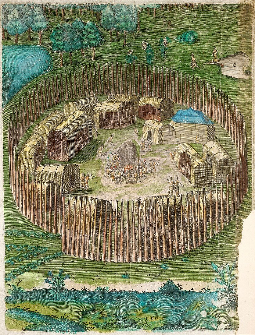 Native American village,16th century