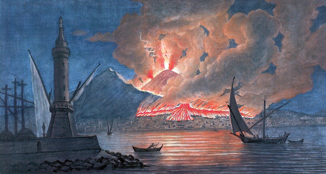 Vesuvius erupting,1767,artwork