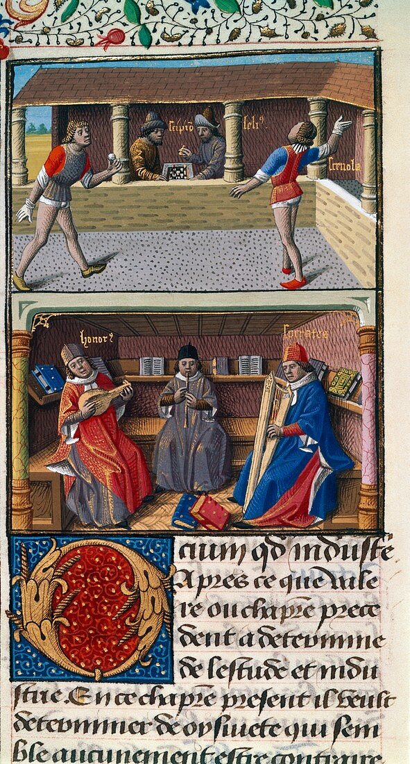 Leisure pursuits,15th-century manuscript