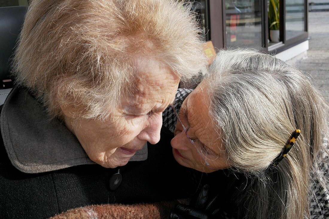 Alzheimer's patient with her daughter