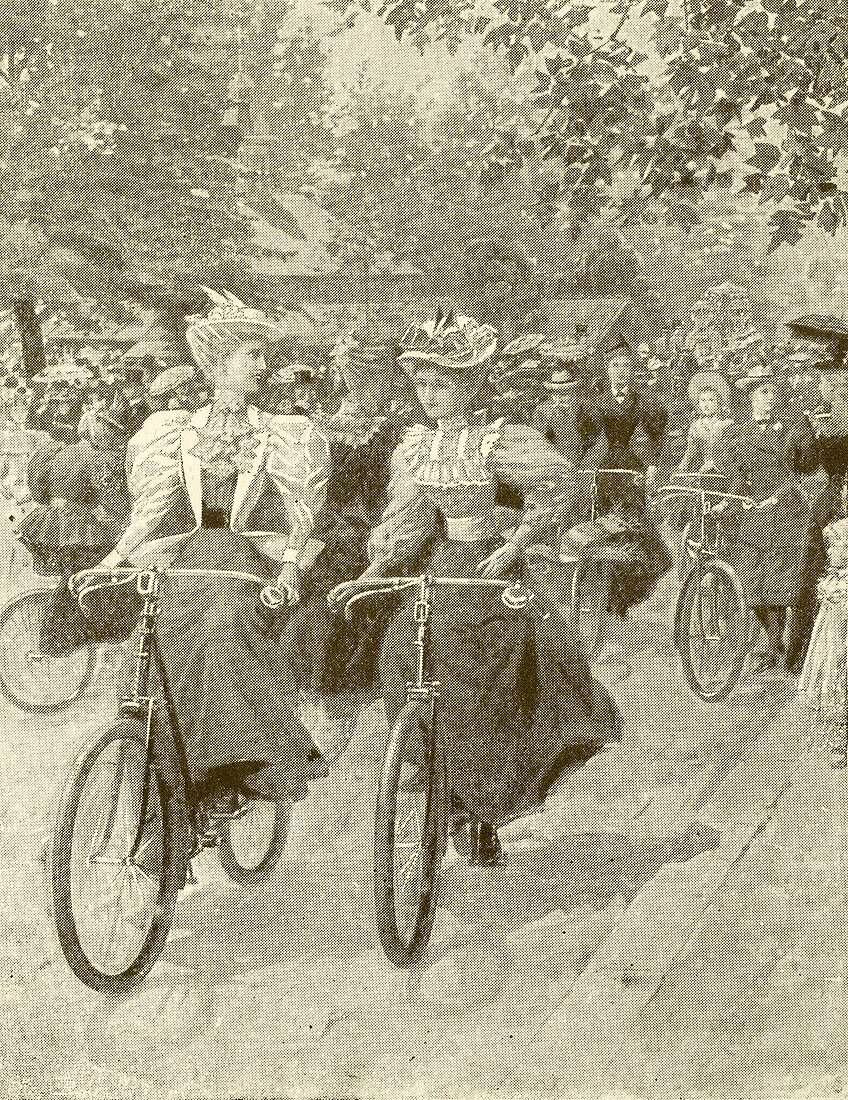 Cycling in Battersea Park,1890s