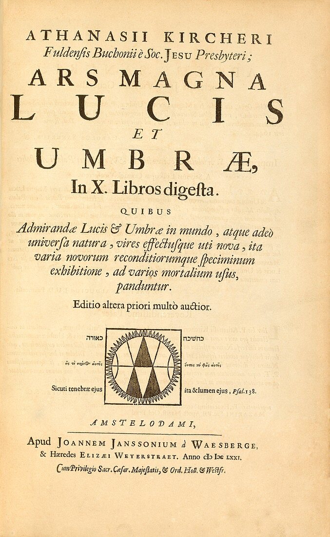 Kircher's book on optics,1671 edition