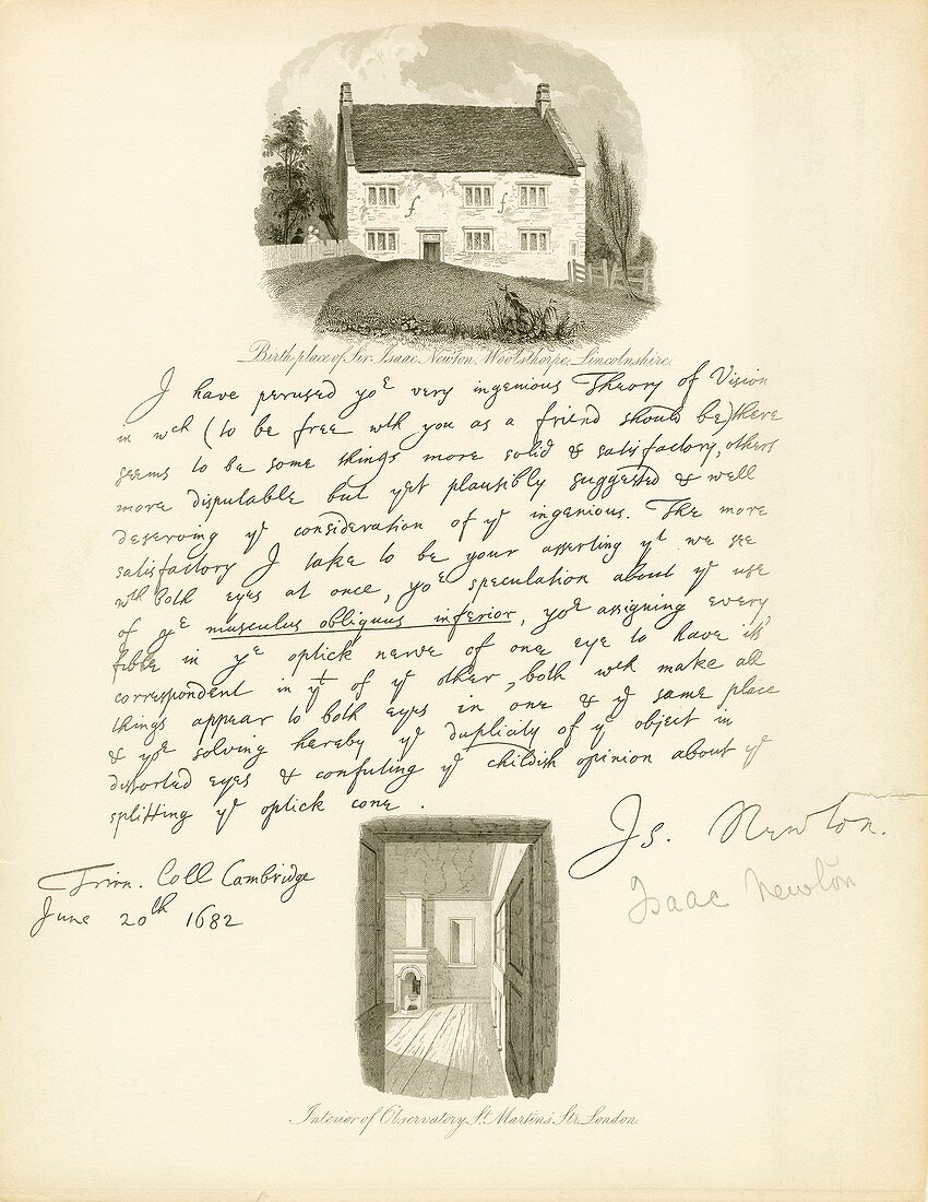 Newton's birthplace and 1682 letter