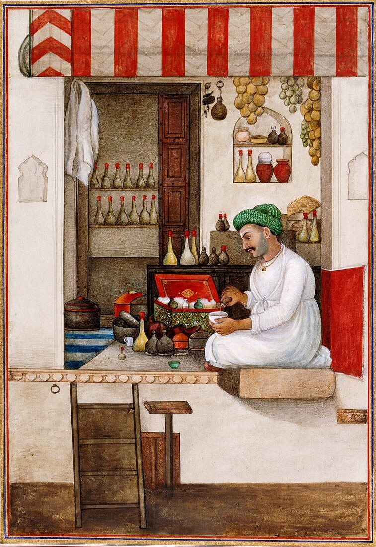 Drug store,India,1820s