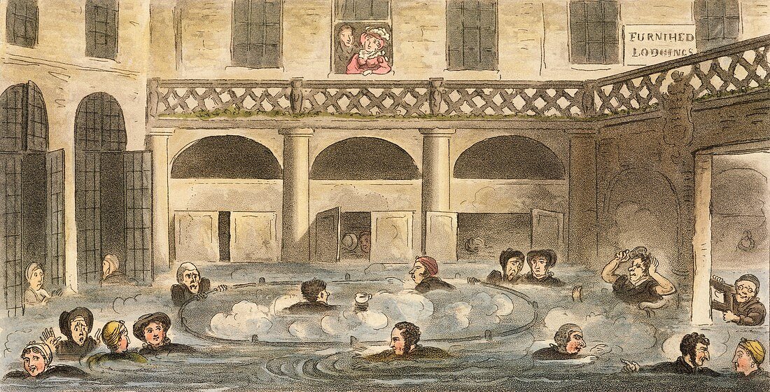 King's Bath hot spring at Bath,1820s