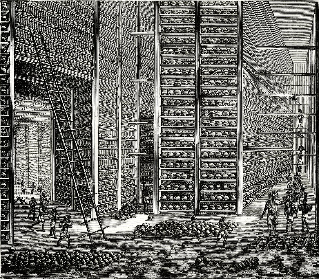 Opium factory in India,1850s