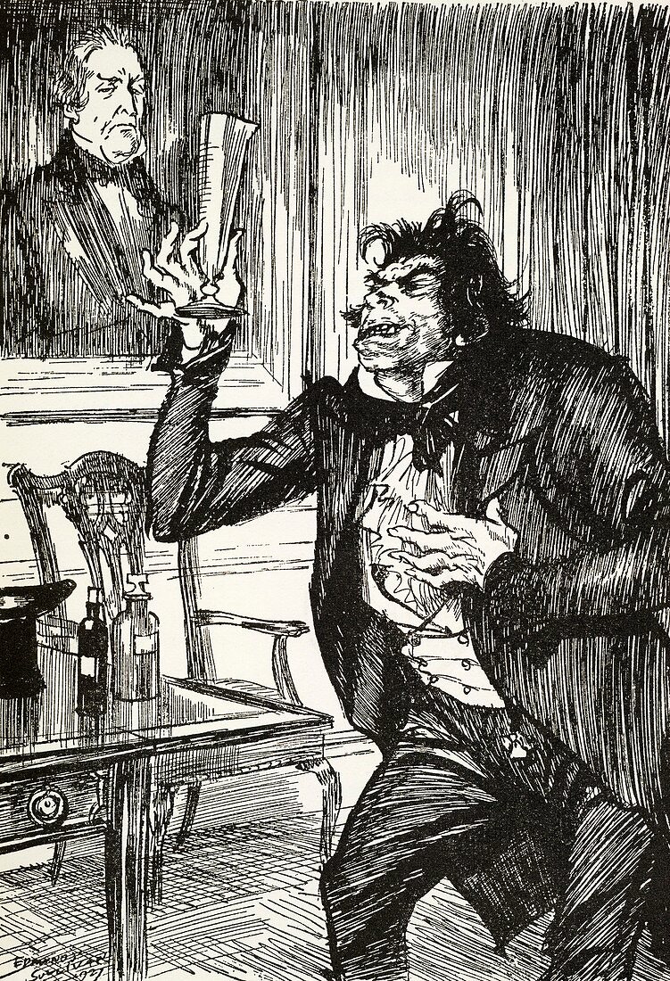Jekyll and Hyde story illustration,1928