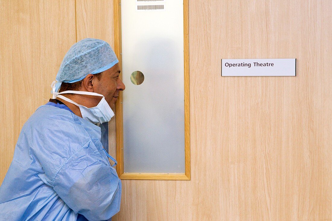 Surgeon watching an operation