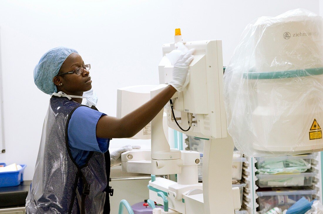 Cleaning operating theatre equipment