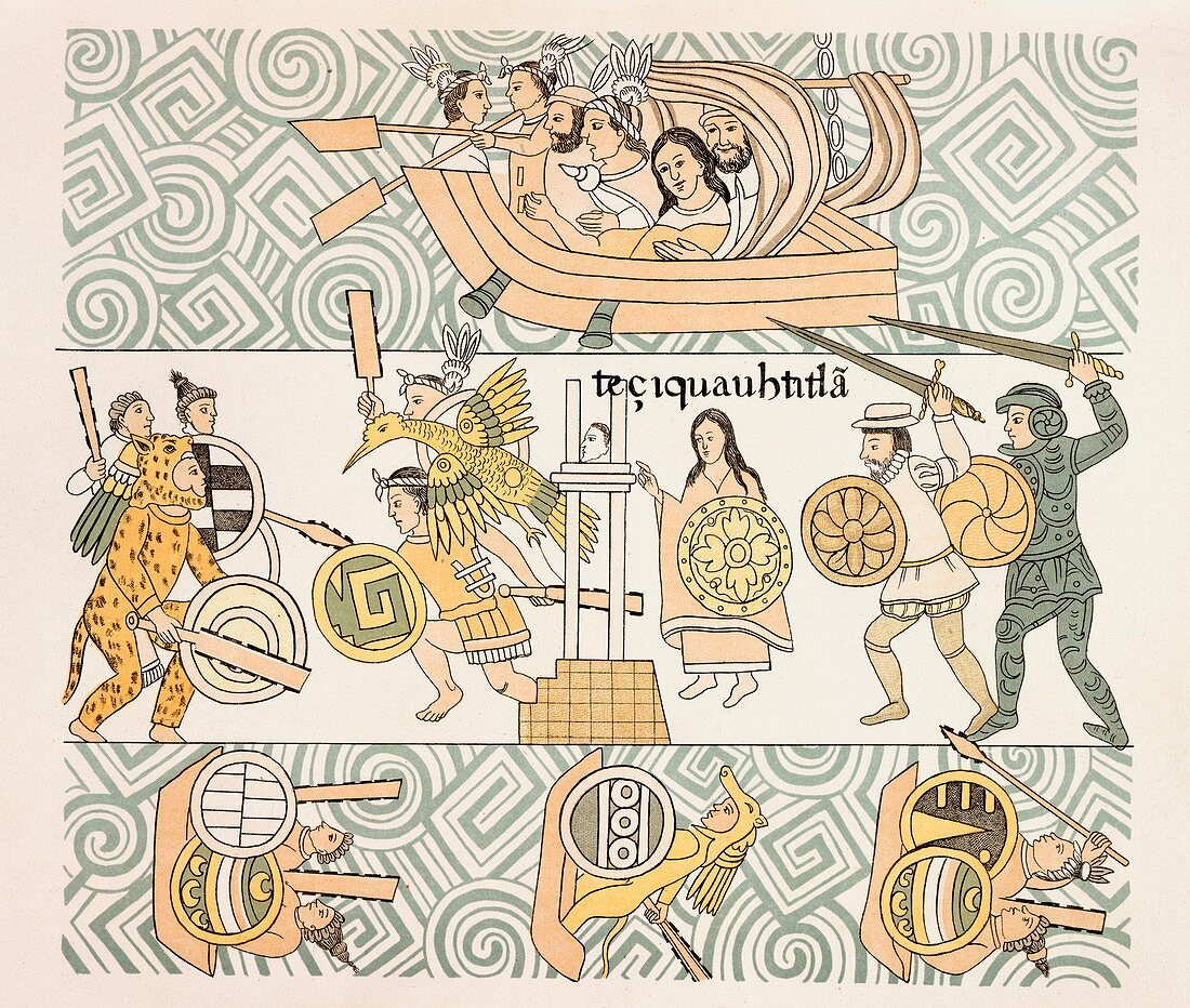 Tenochtitlan battle,Lienzo de Tlaxcala