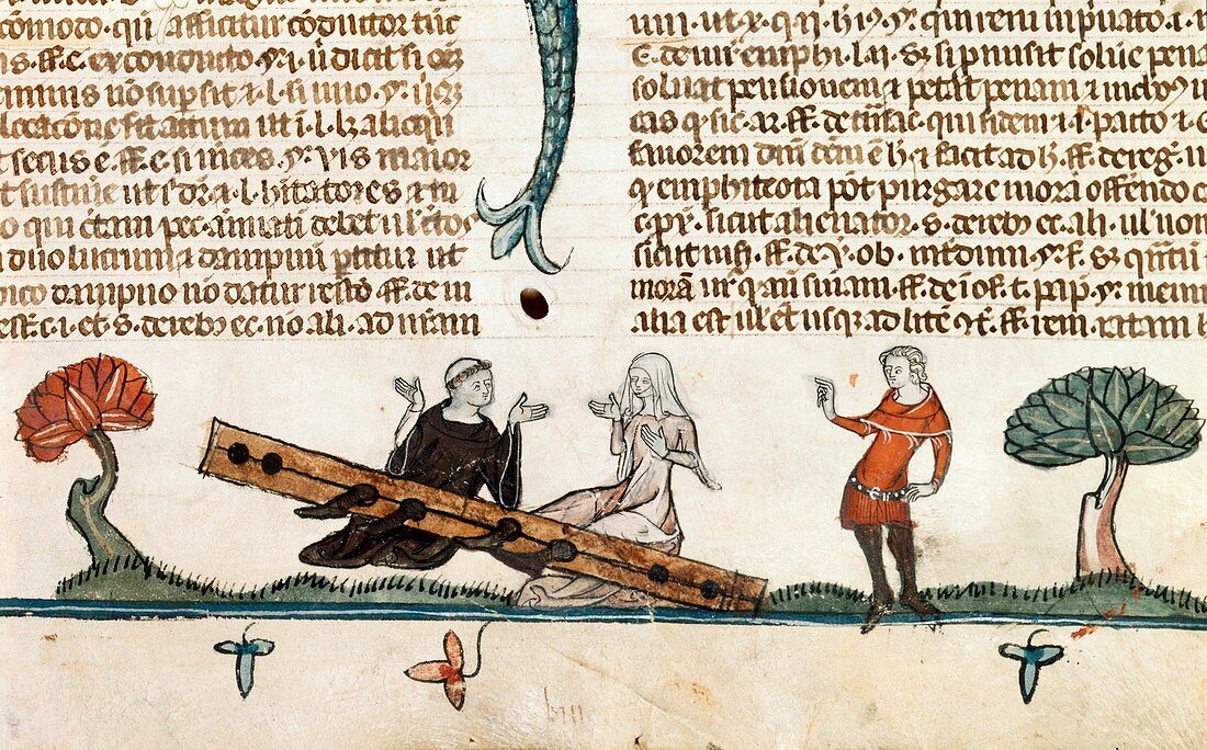 Punishment by stocks,14th century