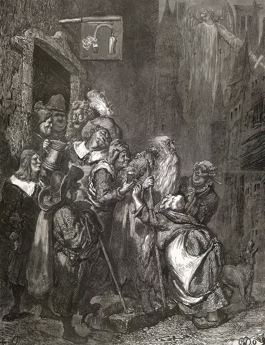 Wandering Jew legend,1856 artwork