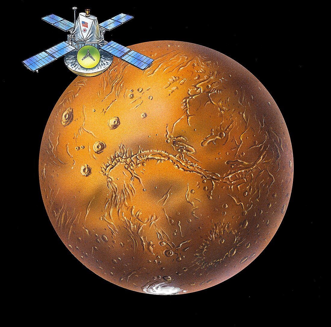 Mars Viking orbiter,artwork