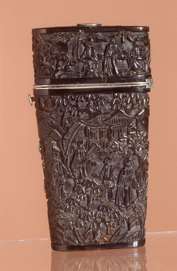 Carved horn Lancet case,18th century