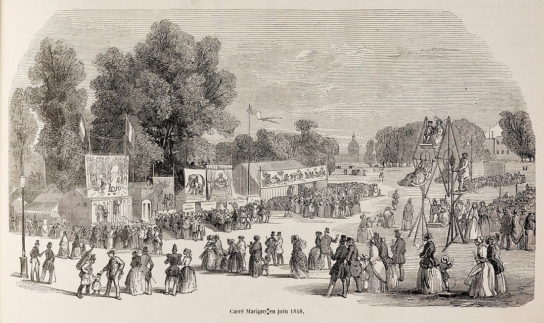 Fairground in a Paris park,June 1848