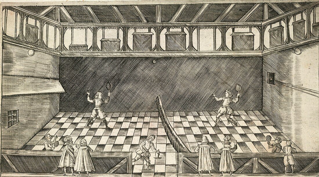 Game of real tennis,17th century