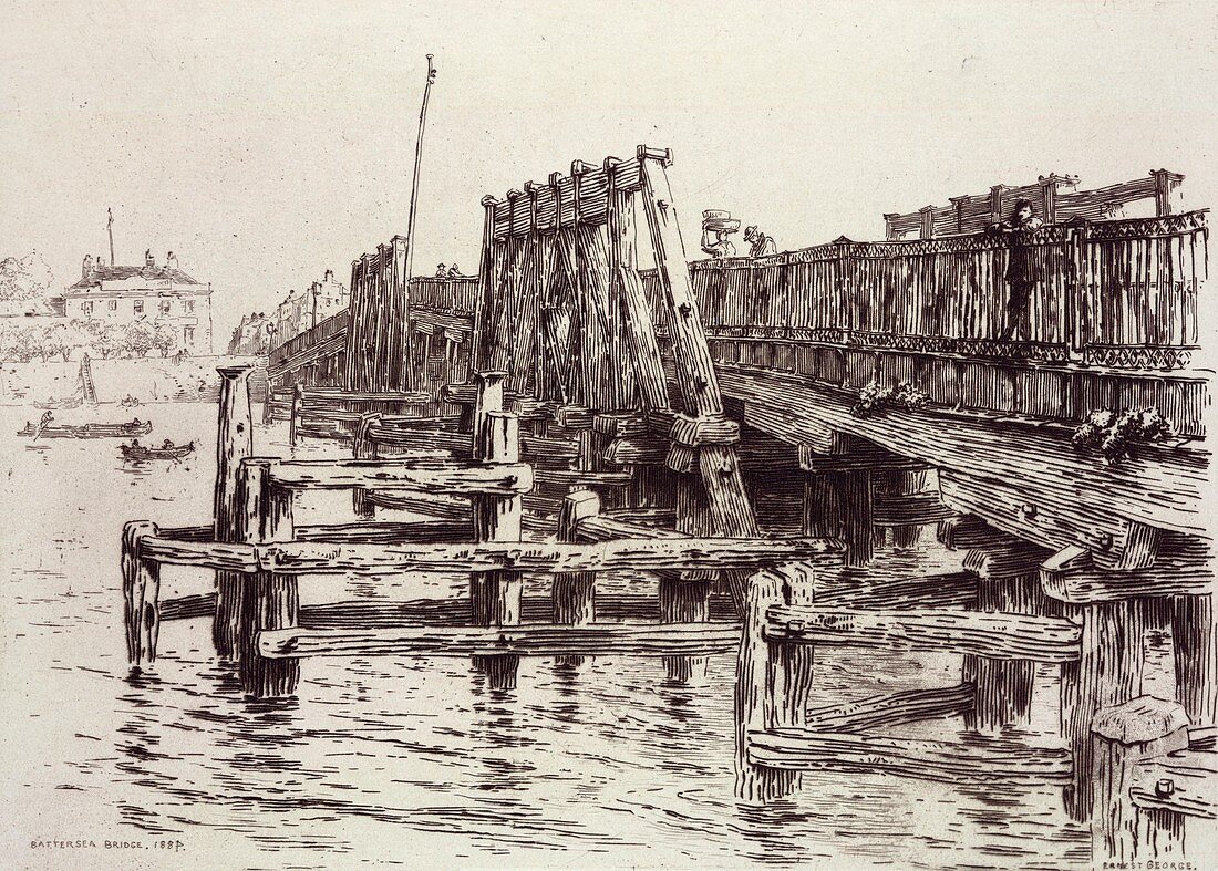 Battersea Bridge,London,19th century