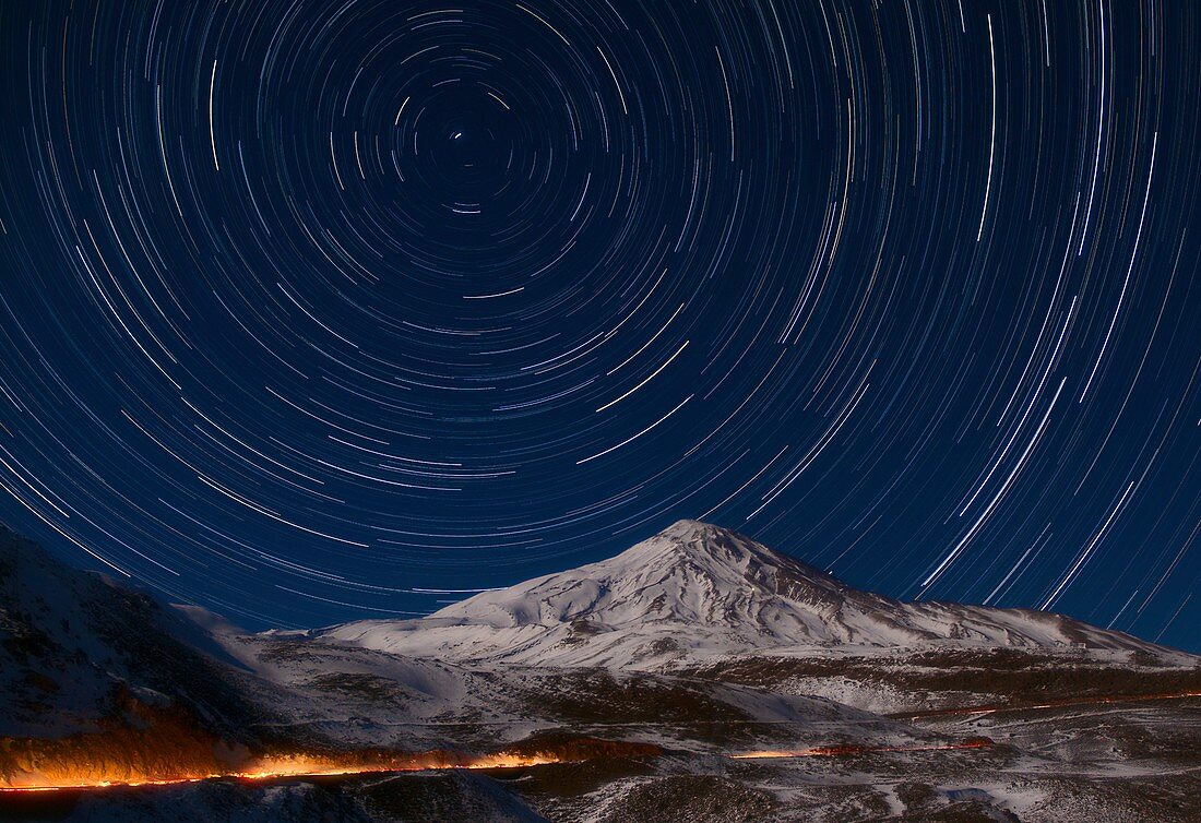 Star trails over Alborz Mountains,Iran