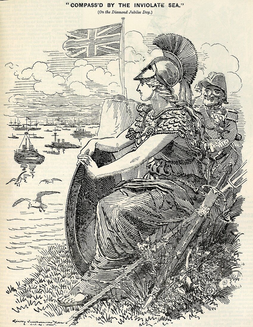 Britannia surveying the British fleet