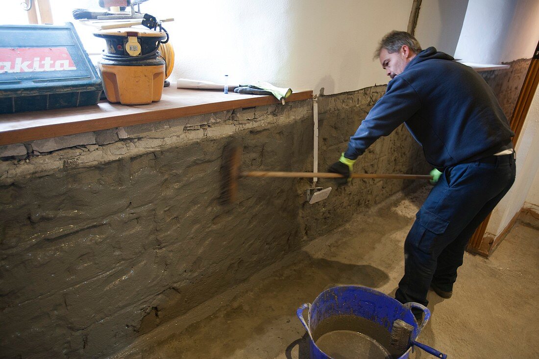 Waterproofing basement wall