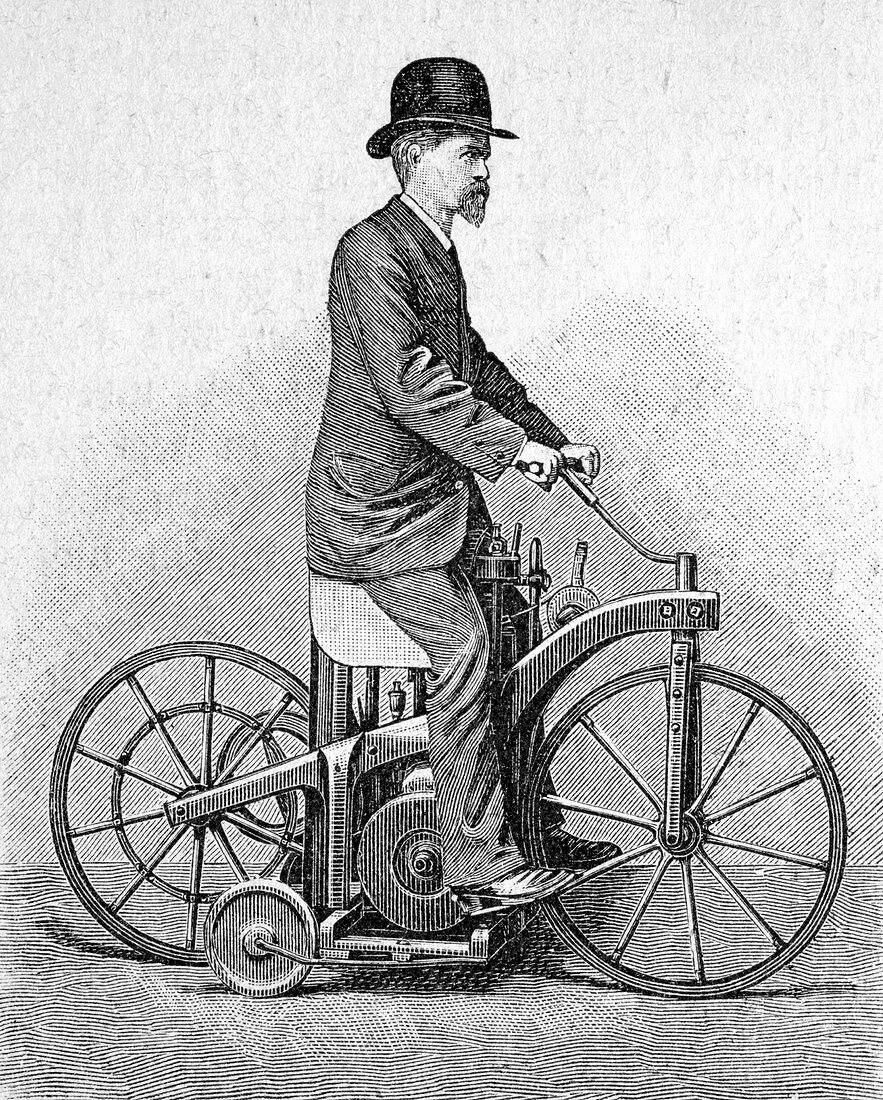 Early Daimler motorcycle,1880s