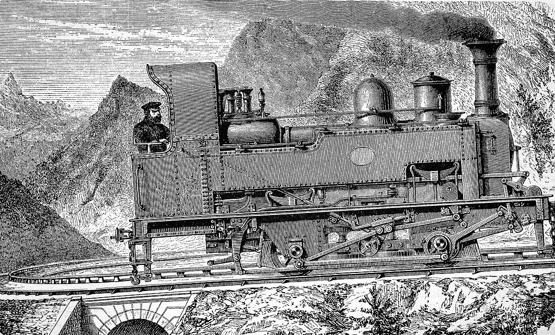 Fell mountain railway system,1880s