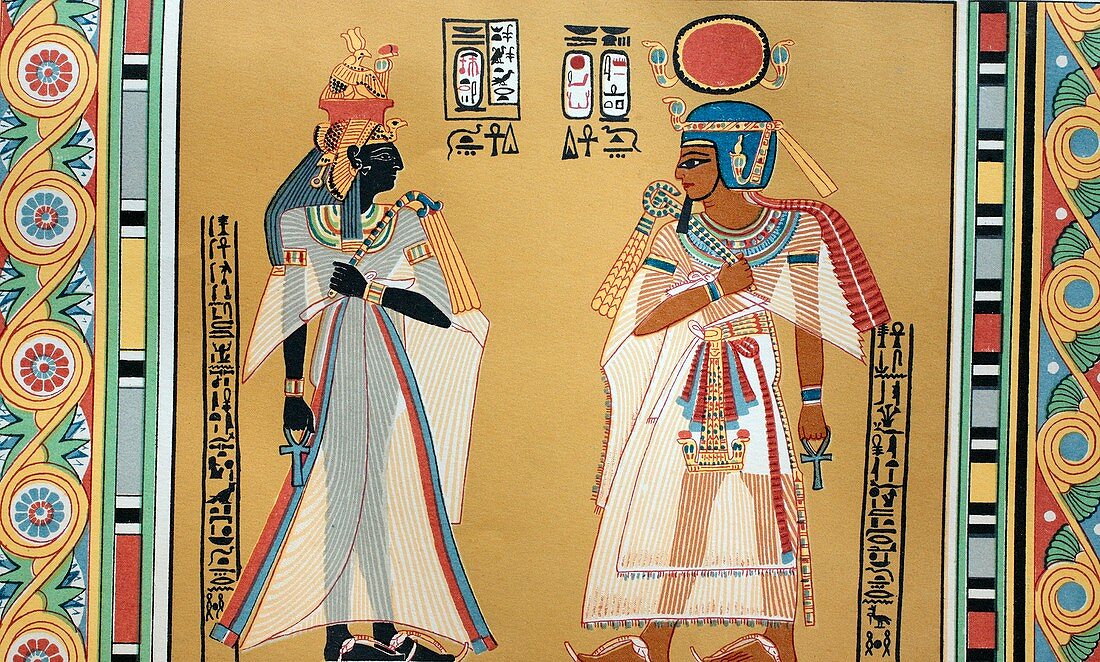 Pharaoh Amenhotep I and his wife,1880s